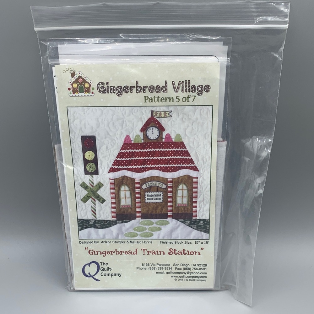 Gingerbread Village Pattern 5 of 7 “Gingerbread Train Station” The Quilt Company